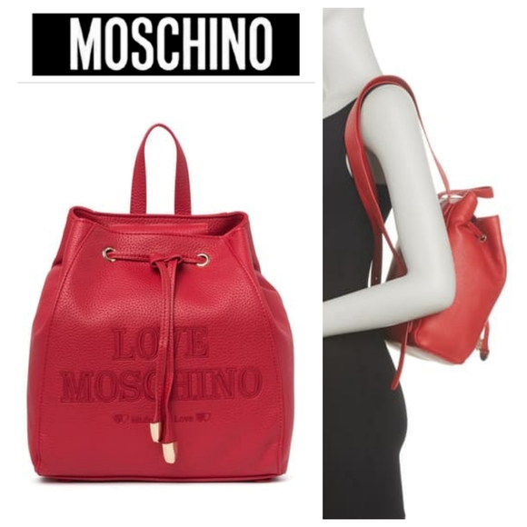 Love Moschino Pebble Red Drawstring Backpack Amazon.com | Love Moschino Women main image 2
